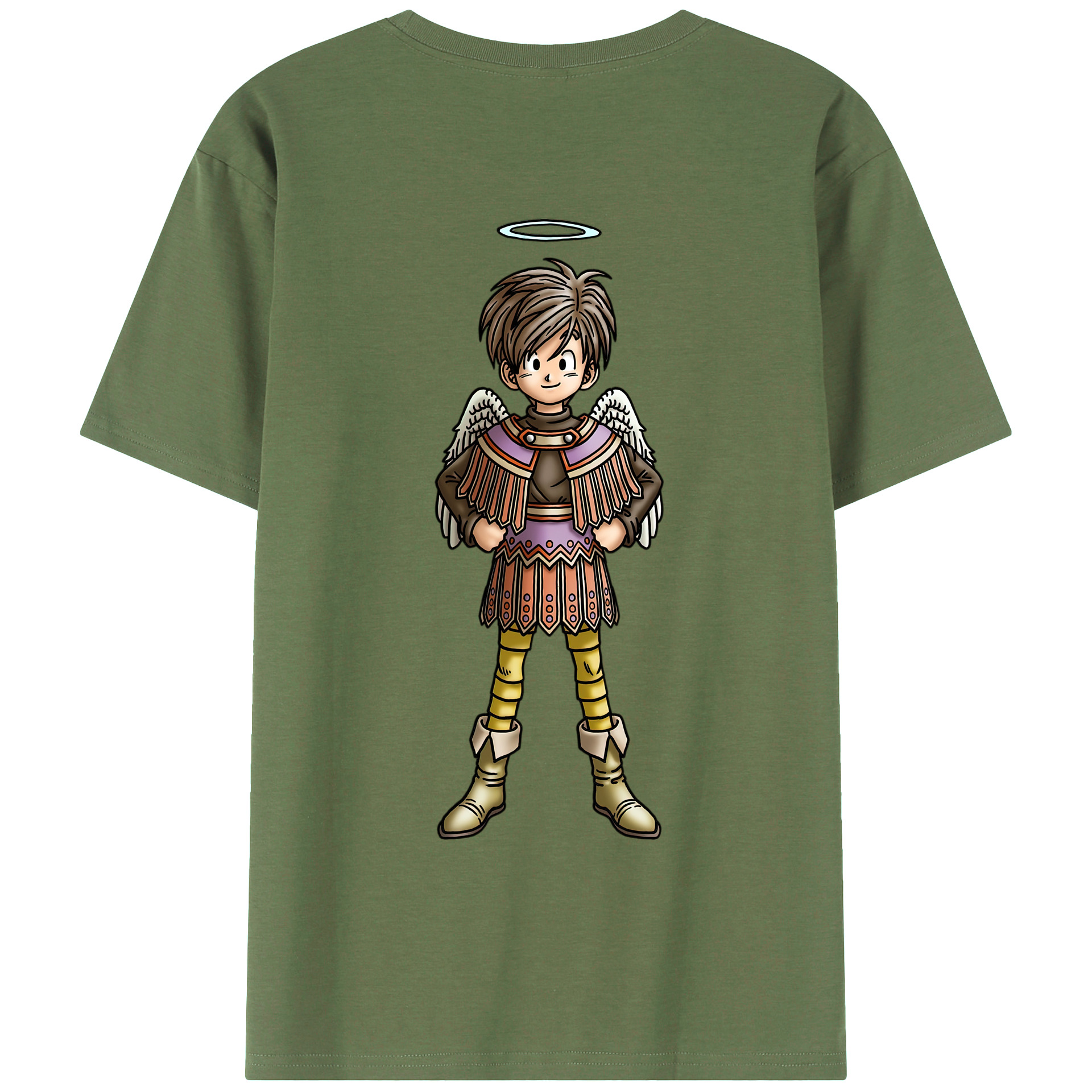 （画像用） ドラゴンクエスト Doragon Kuesuto Dragon Quest 綿100％ メンズ半袖Tシャツ（バックプリント） 通気性